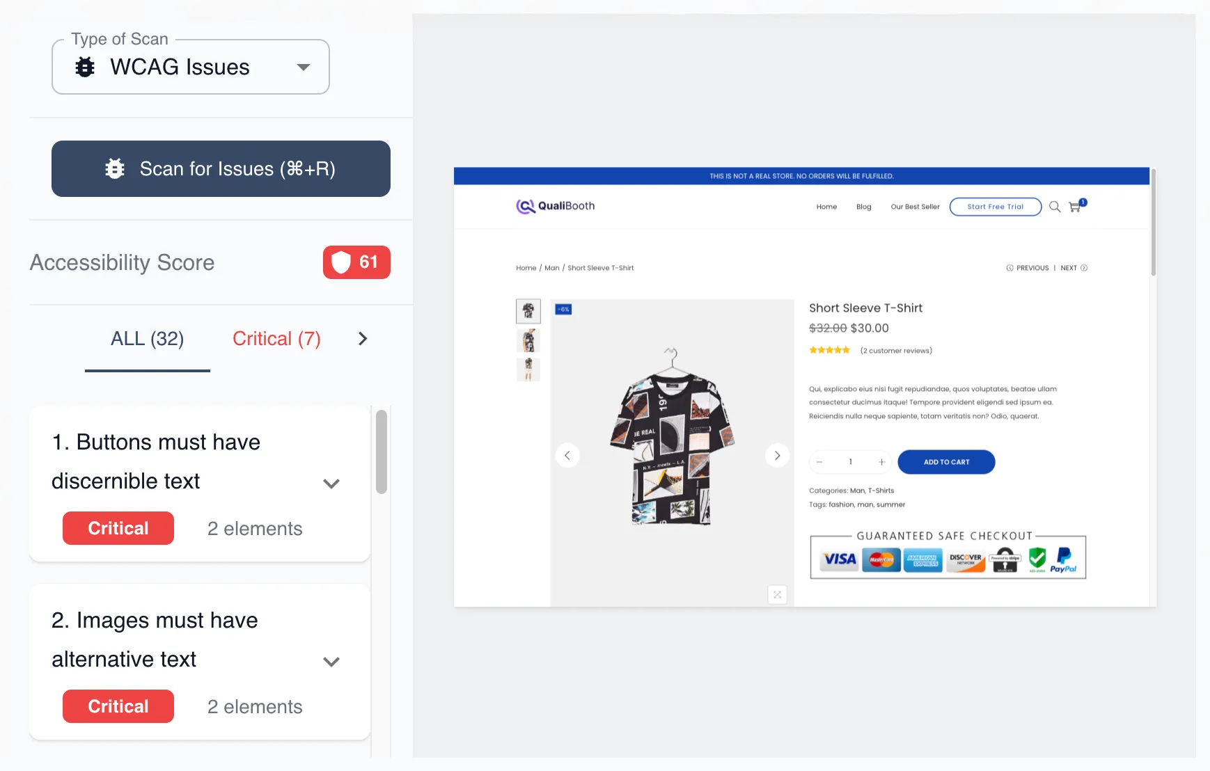 Agora AI无障碍测试工作台界面截图。