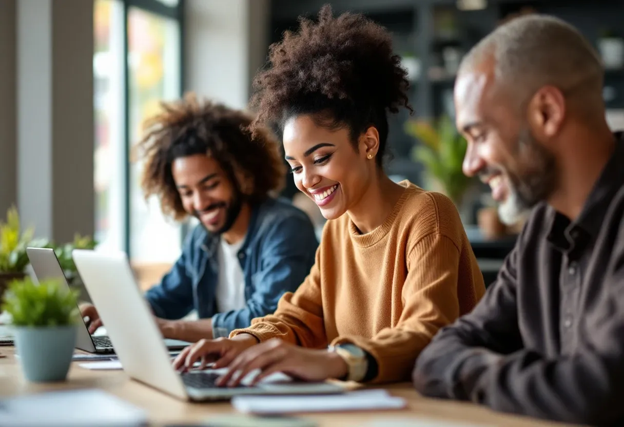 A diverse team collaborating on accessible products