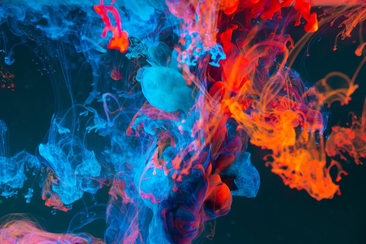 Colorful abstract light trails representing the visual spectrum and color perception.
